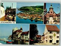 8266 Steckborn 1978 Foto AK VW Käfer Schloss Rathaus Hafen Sportboote