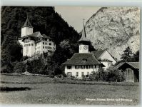 3752 Wimmis Foto AK Schloss Kirche Pfarrhaus Feldpost Mil. Kurse u,Schulen