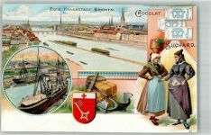 W2800 Bremen Trachten Hafen Wappen Suchard Schokolade 1899 Lithographie