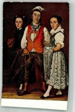 Toggenburg sign. Reinhardt, J. Tracht Kinder Ulrichs Bäckers Pro Juventute Schweiz Künstlerkarte