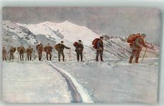 Schweizer Heer Proviantkolonne im Hochgebirge Militär Schweiz Winter