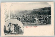 3550 Langnau im Emmental 1900 Foto AK Gasthaus zum Löwen Bahnpost Zug 30 Nr. 14