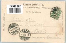 3550 Langnau im Emmental 1900 Foto AK Gasthaus zum Löwen Bahnpost Zug 30 Nr. 14