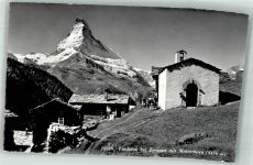 3920 Zermatt 1962 Foto AK Matterhorn Kirche Kapelle Findelen