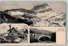 9650 Nesslau Foto AK Bühl Pension Ferienheim z.Grütli Quaderstein-Brücke Herrentobel