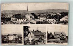 1694 Orsonnens 1914 Foto AK Kirche Friedhof Pensionat Ste-Marie Handlung Hotel de Cheval -Blanc