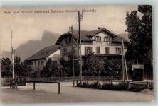 7304 Maienfeld Foto AK Hotel Pension Vilan und Bahnhof