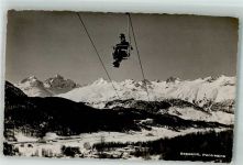 7504 Pontresina 1947 Winter Seilbahn Sessellift