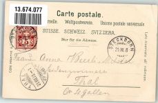 8266 Steckborn 1898 Lithographie Rathaus Gasthaus Krone und Löwen Hauptstrasse