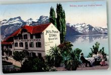3855 Brienz BE 1909 Foto AK Hotel Pension Sternen