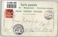 3860 Meiringen 1898 Lithographie Bahnpost Zug 95 Aareschlucht Reichenbachfall