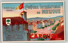 1227 Carouge GE La Praille Lithographie Concours Internsational de Musique 1910
