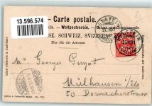 4434 Hölstein 1901 Gebrauchsspuren Gasthaus zum Rössli Blumen Rosen