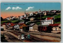 Romont BE Bahnhof Eisenbahnwaggons Bahnhof Schweiz Foto AK