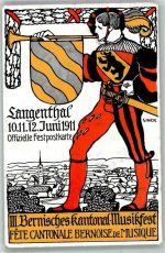 4900 Langenthal Lithographie III. Bernisches Kantonal Musikfest 1911