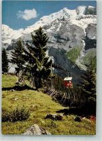 3718 Kandersteg Foto AK Seilbahn Sessellift Oeschinen