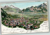 7310 Bad Ragaz 1901 Lithographie Rheintal