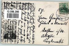 4000 Basel Bâle 1913 Lithographie / Künstlerkarte Zeppelin Zeppelin-Postkarte Rückseite Graf Zeppelin Autograph