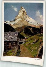 Matterhorn VS Künstlerkarte sign. Burger, J. Mattterhorn