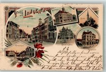 4900 Langenthal 1900 Lithographie Postkutsche Dorfstrasse Postamt Gasthaus zum Bären Kirche