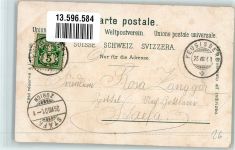 8835 Feusisberg 1901 Gebrauchsspuren Gasthaus Pension zur frohen Aussicht Feusisberg