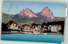 6440 Brunnen Gebrauchsspuren Hotel Hafen Dampfschiff Mythen