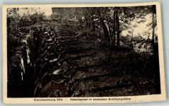 Grenzbesetzung 1914 Schützengraben , Detachement de trailleurs dans un fosse masque Militär Schweiz