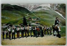 Der Landsturm Vorrücken Kuh Akkordeon Dr. Trenkler u. Co. Series 1376 Motiv Schweiz