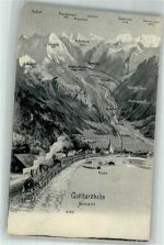 6454 Flüelen Foto AK Eisenbahn Gotthardbahn Dampfzug