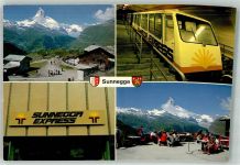 3920 Zermatt Foto AK Bergbahn Sunnegga Bahn Gasthaus Matterhorn