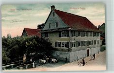 8273 Triboltingen 1910 Foto AK Fahrrad Gasthaus zur Traube