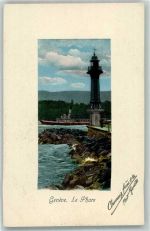 1200 Genève Genf Foto AK Leuchtturm