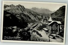 Klausenpass Foto AK Omnibus Auto Hotel Klausenpasshöhe