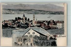 8700 Küsnacht ZH 1919 Foto AK Gasthaus z. Fähnlibrunnen Kirche
