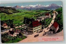 8127 Forch Lithographie Postamt Gasthaus Bahnhof Gasthus zur Krone