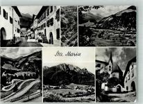 7536 Sta. Maria Val Müstair 1962 Foto AK Straßenansicht Kirche Bergstrasse