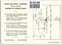 6484 Wassen UR FOTO KEINE AK Hotel des Alpes