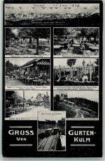 Gurten Kulm 1906 Foto AK Bergbahn Gurtenbahn Gasthaus Gurten-Kulm
