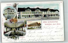 8620 Wetzikon ZH Foto AK Hotel Schweizerhof Badanstalt Stallungen Bahnpost Zug 2360