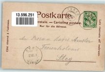 8127 Forch 1901 Radierung Gasthaus Pension Krone