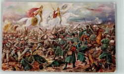 Verlag K. Essig Nr. 86 Europa Krieg Gefechte Germania Helvetia Künstlerkarte