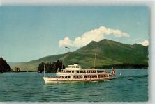 Motorschiff Schwyz auf dem Vierwaldstättersee vor dem Rigi Fotograf Bürgi Binnenschiff Foto AK