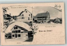 5316 Schlatt b. Leuggern 1903 Foto AK Gasthaus und Bäckerei Hotz Gasthaus zum Rössli Schulhaus