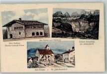 8890 Flums 1925 Foto AK Schloss Gräpplang Altes Rathaus Alte Kirche im 16. Jahrhundert