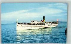 Neuchâtel Neuenburg Damfschiff Neuchachtel Binnenschiff Foto AK