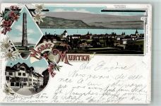 3280 Murten Morat 1898 Lithographie Schlachten- Denkmal