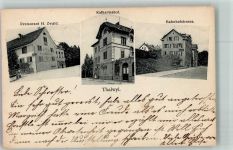 8800 Thalwil 1906 Foto AK Gasthaus Zwald Katharinahof Bahnhofstrasse