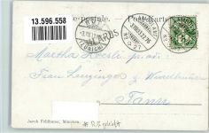 8630 Rüti ZH 1902 Gebrauchsspuren Bahnpost Zug 2276 Nr. 27 Gasthaus Gsell Riß geklebt