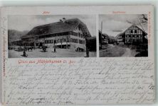 3127 Mühlethurnen 1903 Foto AK Gasthaus Adler Dorfstrasse