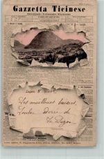 6900 Lugano 1902 Gebrauchsspuren Zeitung Gazetta Ticinese Zeitungs-AK